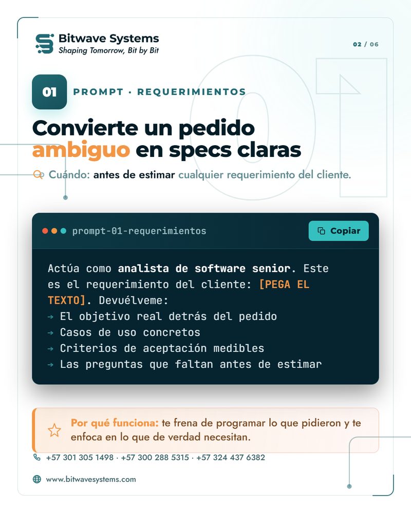 Diapositiva con un prompt listo para copiar